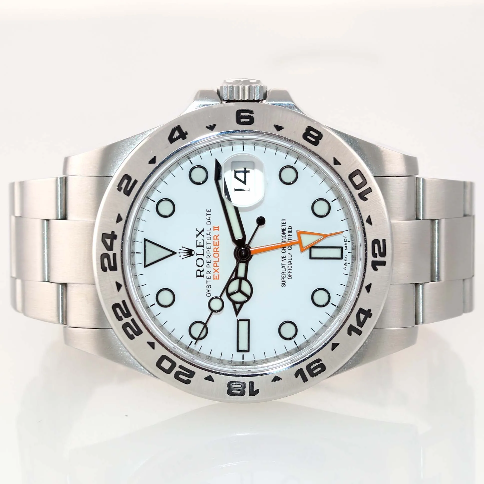 NEW PAPERS 2020 Rolex Explorer II 42mm 216570 White Polar Steel GMT Date Watch