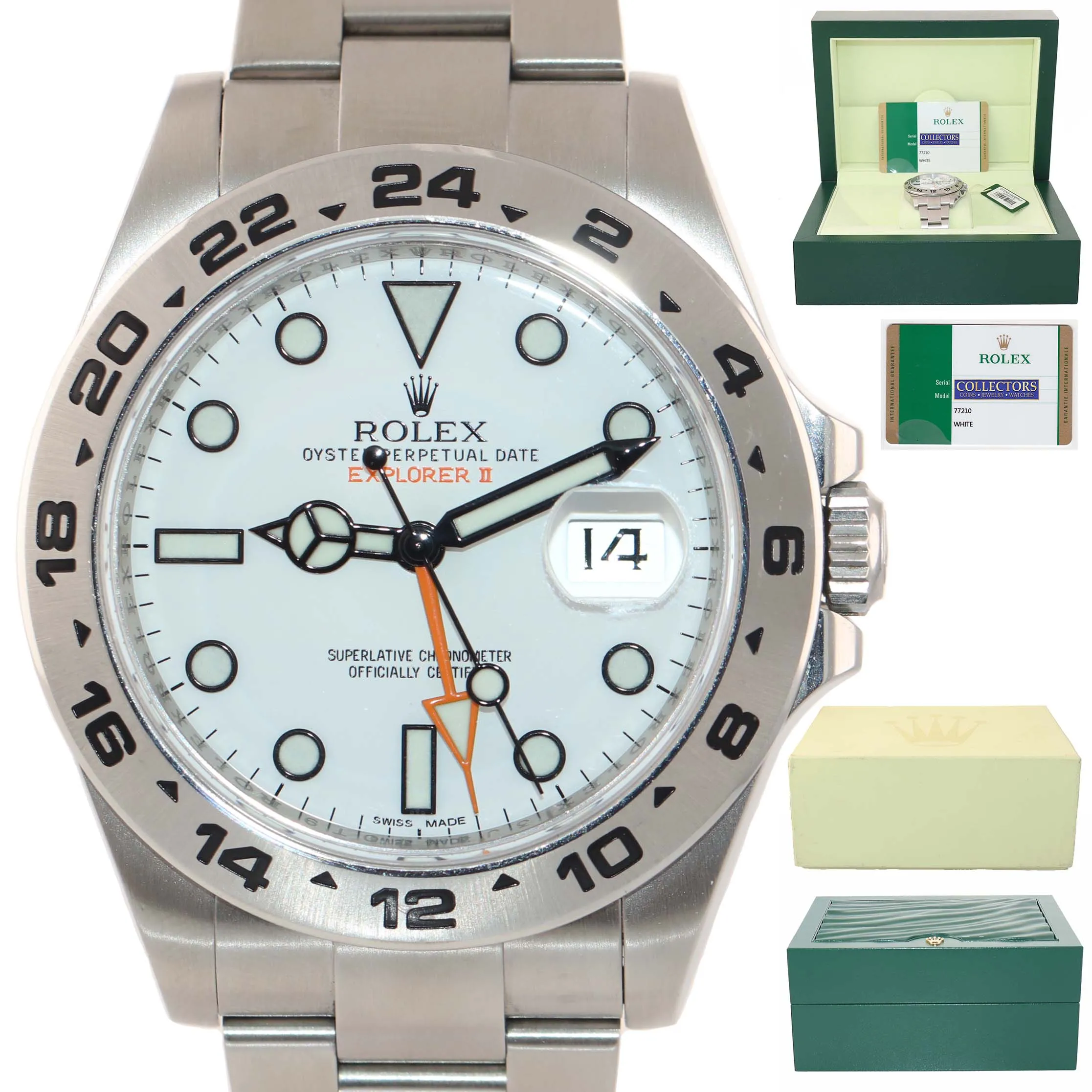 NEW PAPERS 2020 Rolex Explorer II 42mm 216570 White Polar Steel GMT Date Watch
