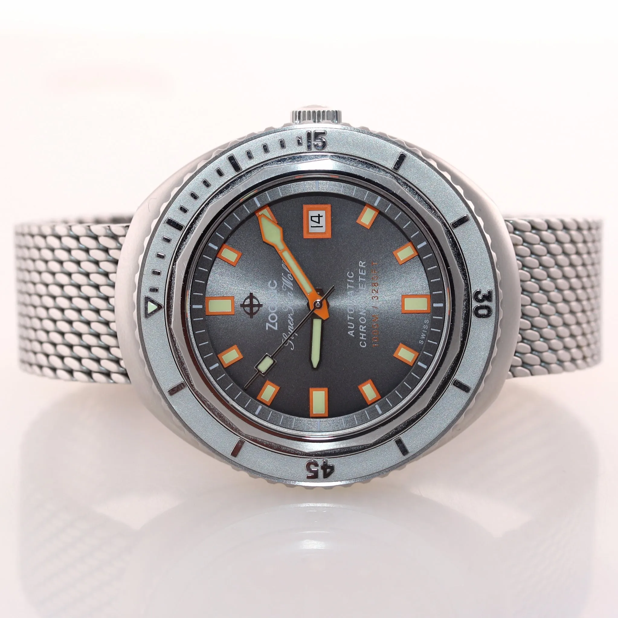 NEW PAPERS Zodiac Super Sea Wolf 68 50th Anniversary 44mm ZO9507 Steel Watch