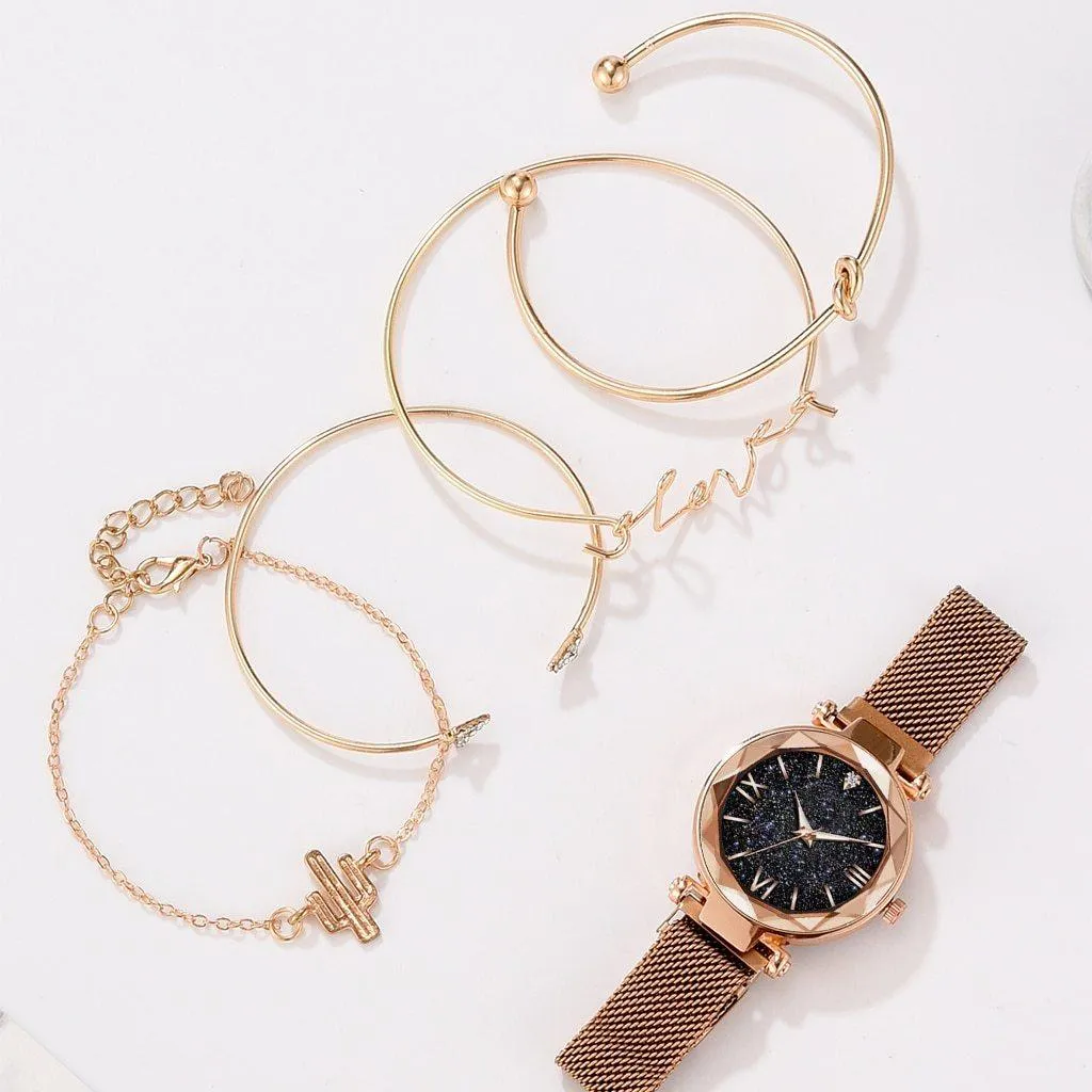New STEVVEX Luxury Women Watches Magnetic Starry Sky Female Clock Quartz Wristwatch Fashion Ladies Wrist Watch For Women and Girls