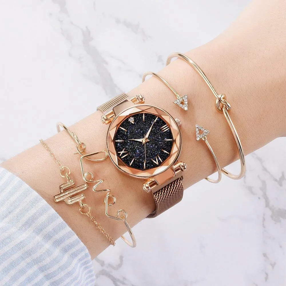 New STEVVEX Luxury Women Watches Magnetic Starry Sky Female Clock Quartz Wristwatch Fashion Ladies Wrist Watch For Women and Girls
