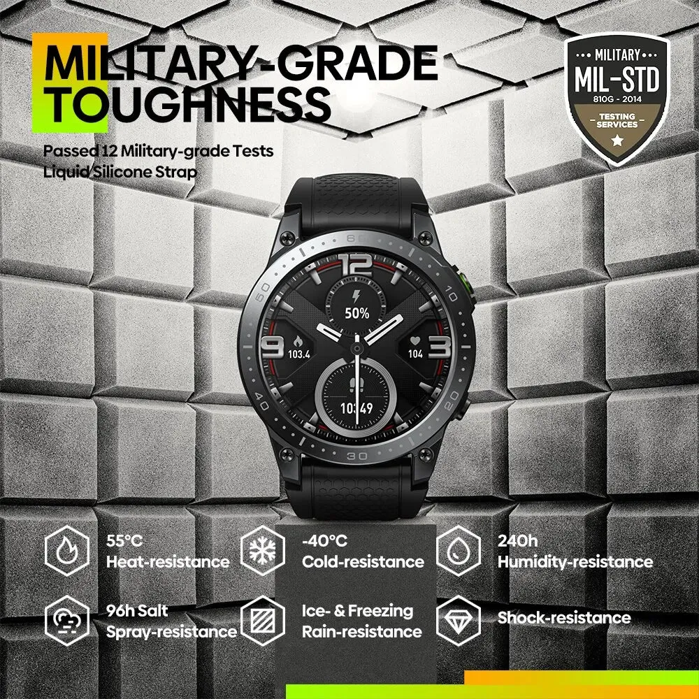 New Zeblaze Ares 3 Pro Smart Watch Ultra HD AMOLED Display Voice Calling 100  Sports Modes 24H Health Monitor Smartwatch for Men