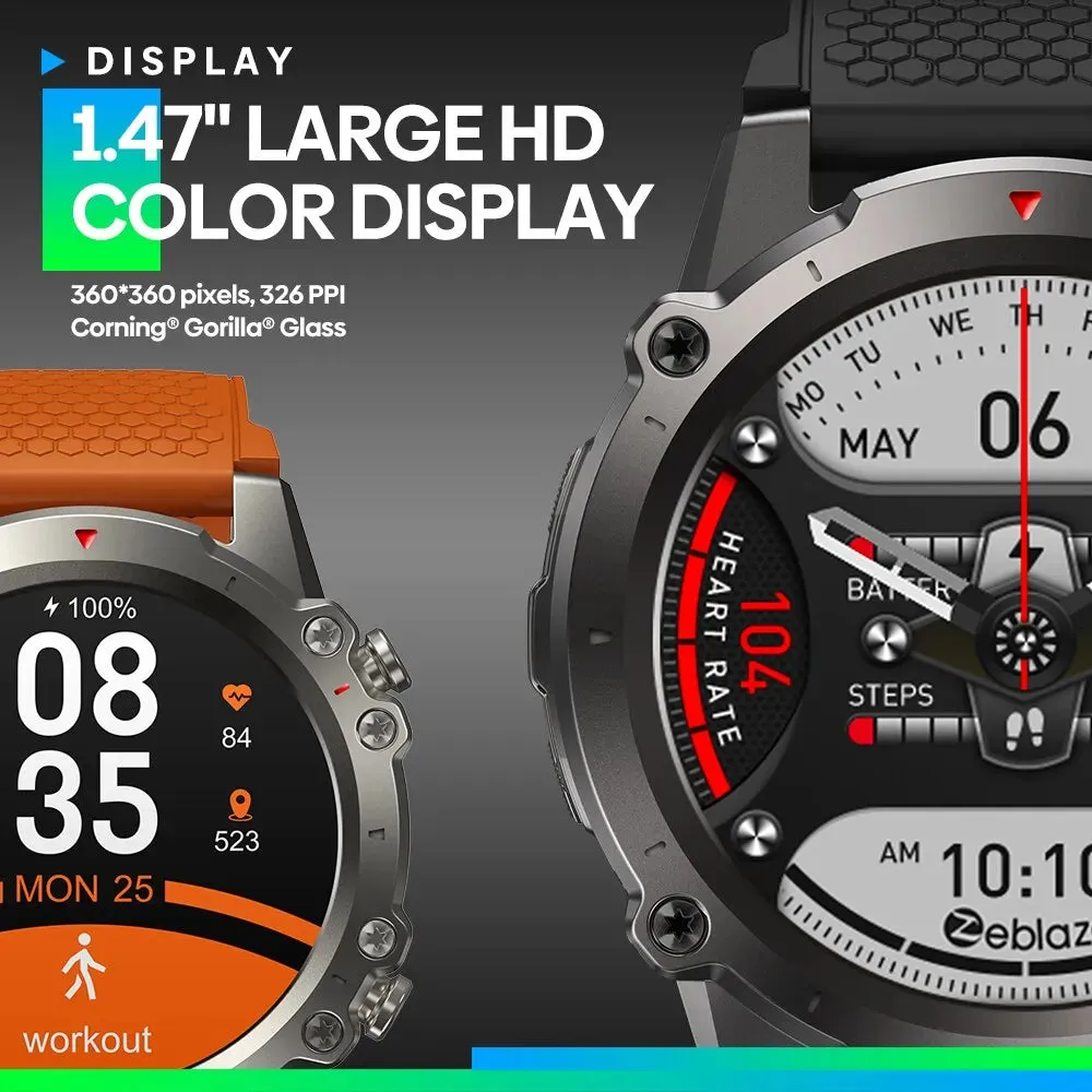 New Zeblaze Vibe 7 Lite Voice Calling Smart Watch Large 1.47 Inch IPS Display 100  Sports Modes 24H Health Monitor Smartwatch