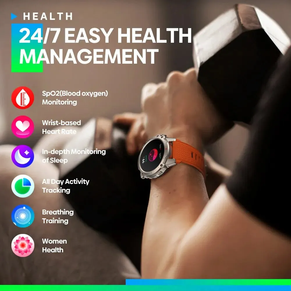 New Zeblaze Vibe 7 Lite Voice Calling Smart Watch Large 1.47 Inch IPS Display 100  Sports Modes 24H Health Monitor Smartwatch