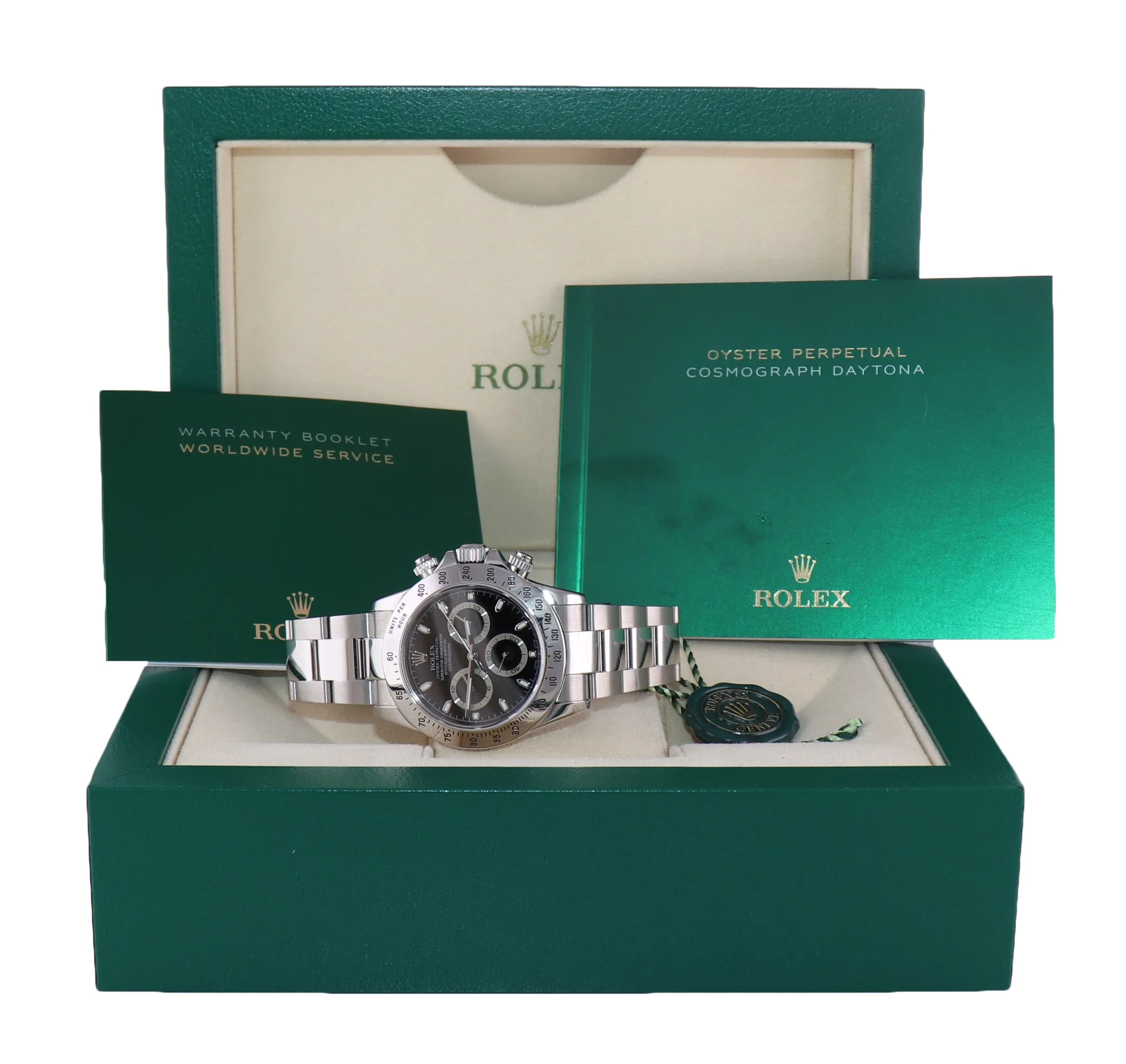 NEWEST STYLE BUCKLE Rolex Daytona 116520 Black Steel 40mm Watch Box