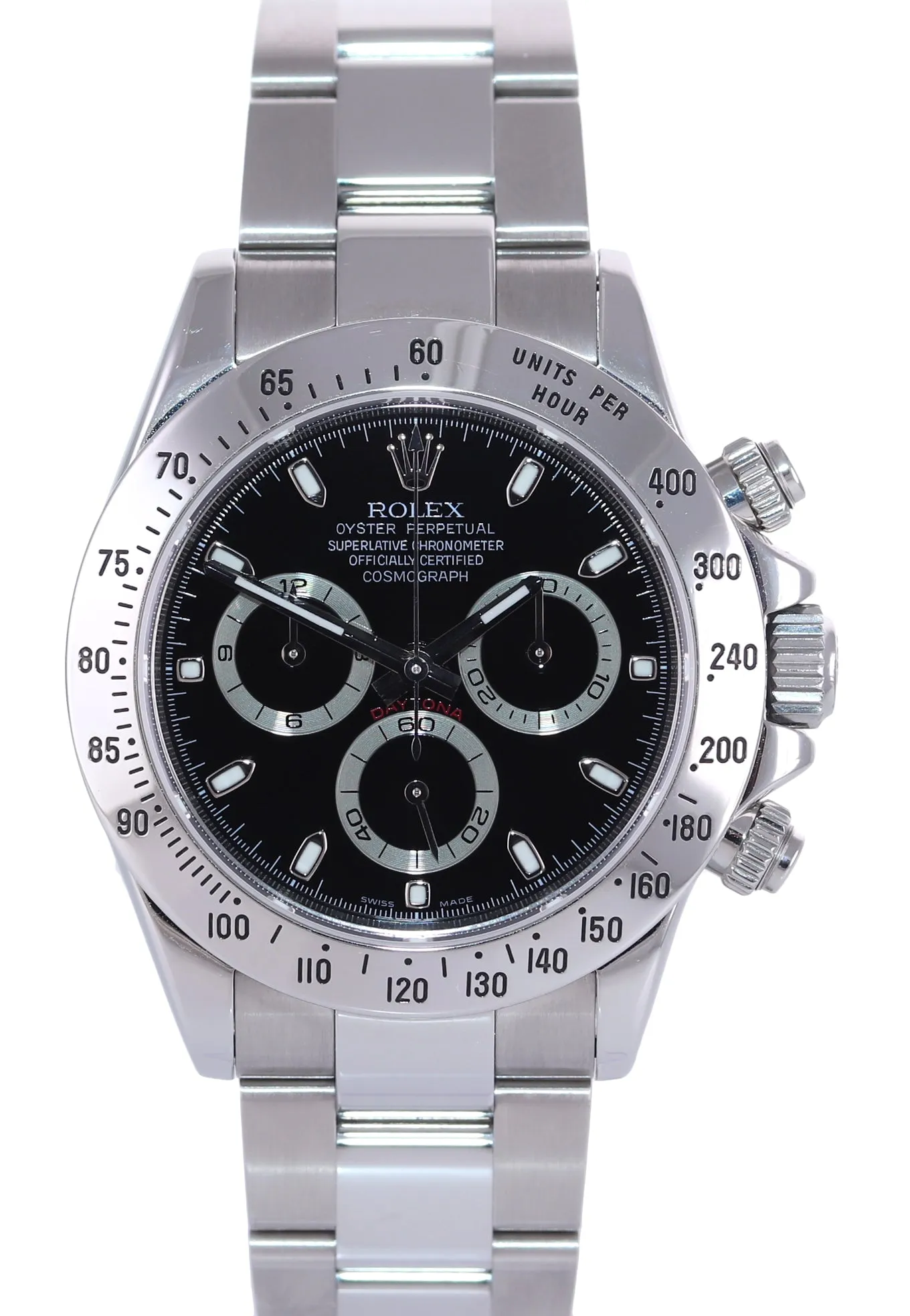 NEWEST STYLE BUCKLE Rolex Daytona 116520 Black Steel 40mm Watch Box