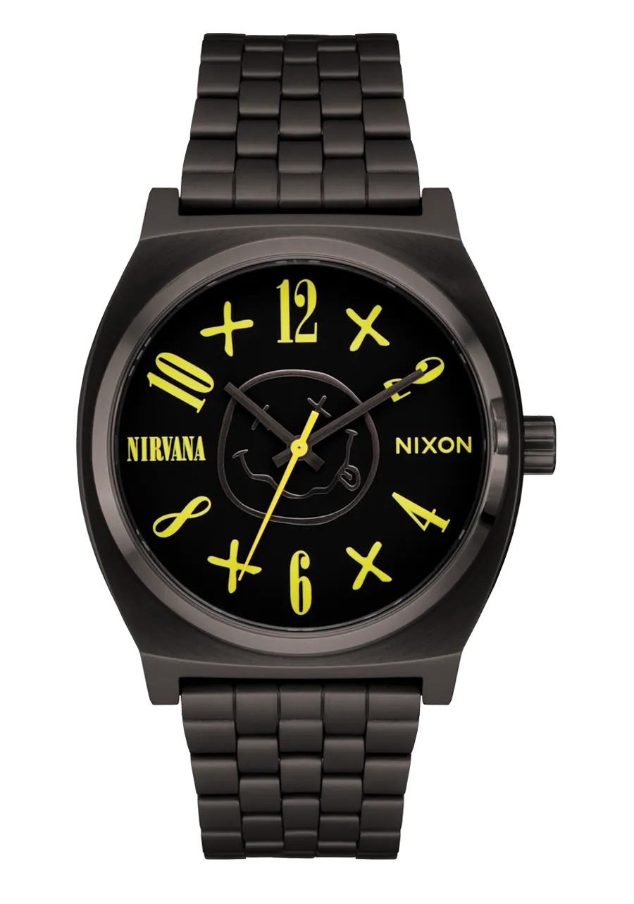 Nixon Nirvana Smiley Face Time Teller Black Watch