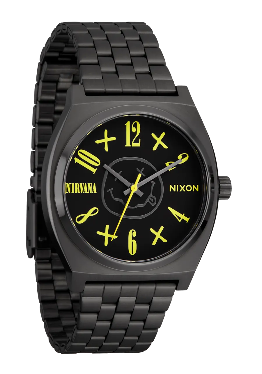 Nixon Nirvana Smiley Face Time Teller Black Watch