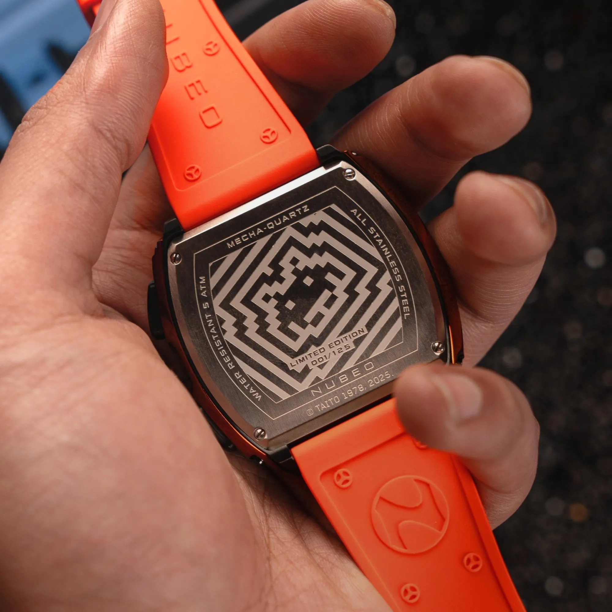 Nubeo Magellan Chronograph Space Invaders Limited Edition Pixel Red Men's Watch NB-6024-SI-06