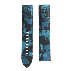 Ocean Crawler Blue Camouflage Camo Rubber Band For Champion Diver/Paladino WaveMaker Watch Limited Edition