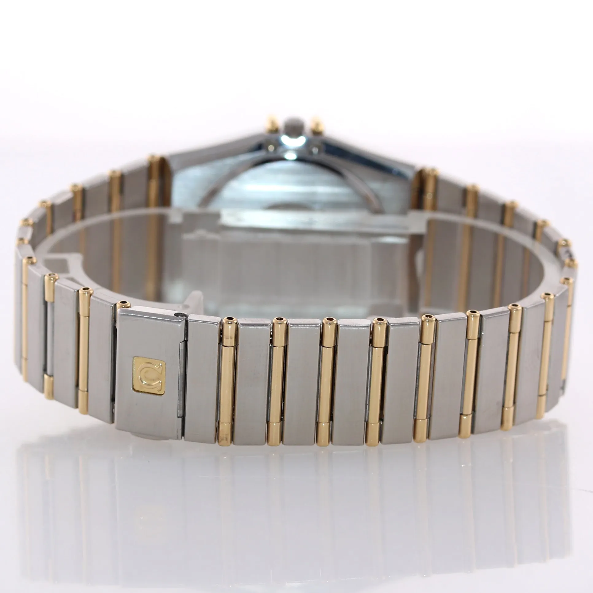 Omega Constellation Day Date Steel Gold Two Tone 32mm Quartz White Watch