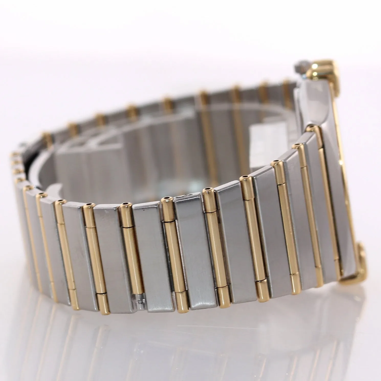 Omega Constellation Day Date Steel Gold Two Tone 32mm Quartz White Watch