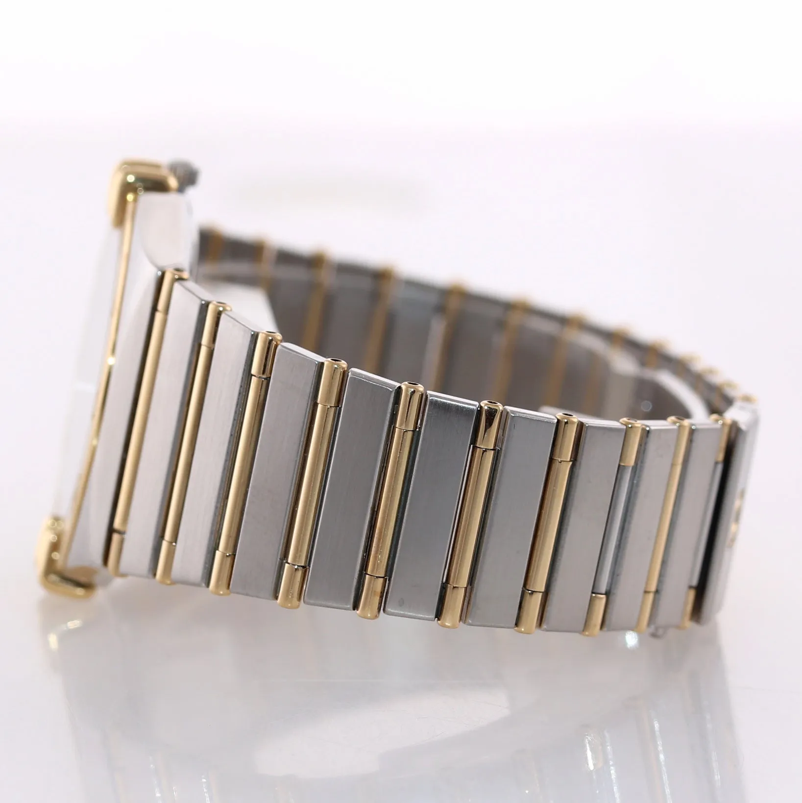 Omega Constellation Day Date Steel Gold Two Tone 32mm Quartz White Watch
