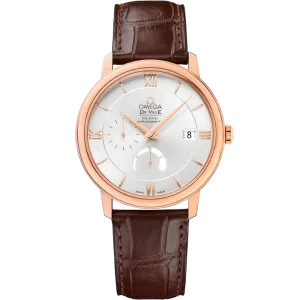 Omega De Ville Prestige 39.5 mm, red gold on leather strap