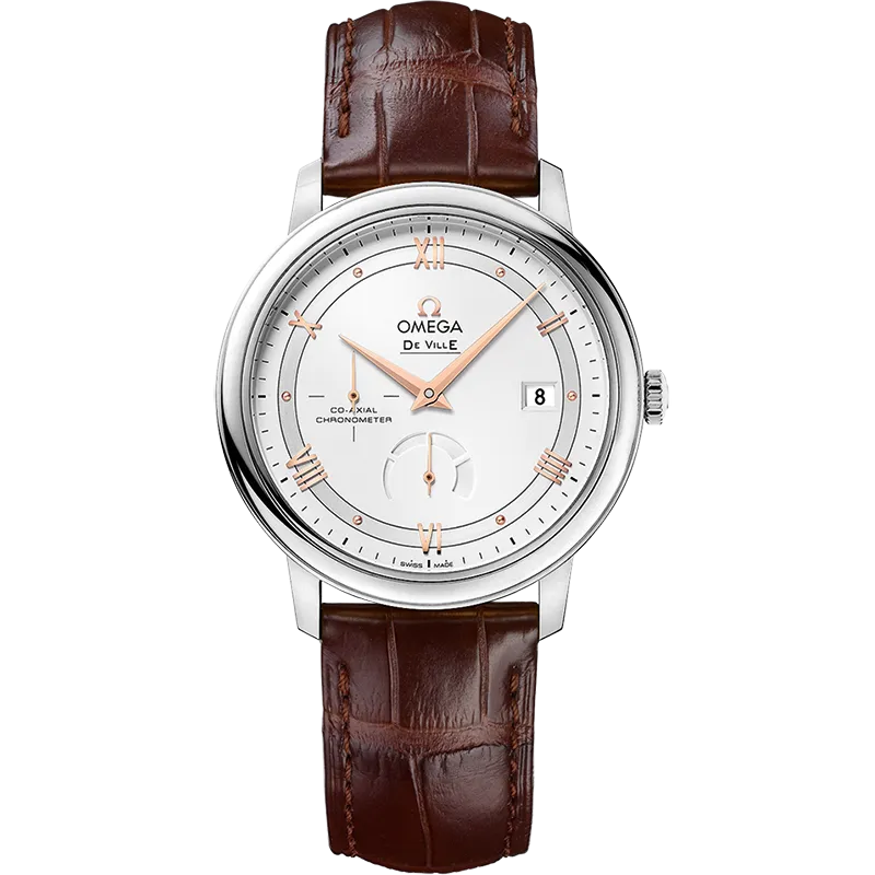 Omega De Ville Prestige 39.5 mm, steel on leather strap