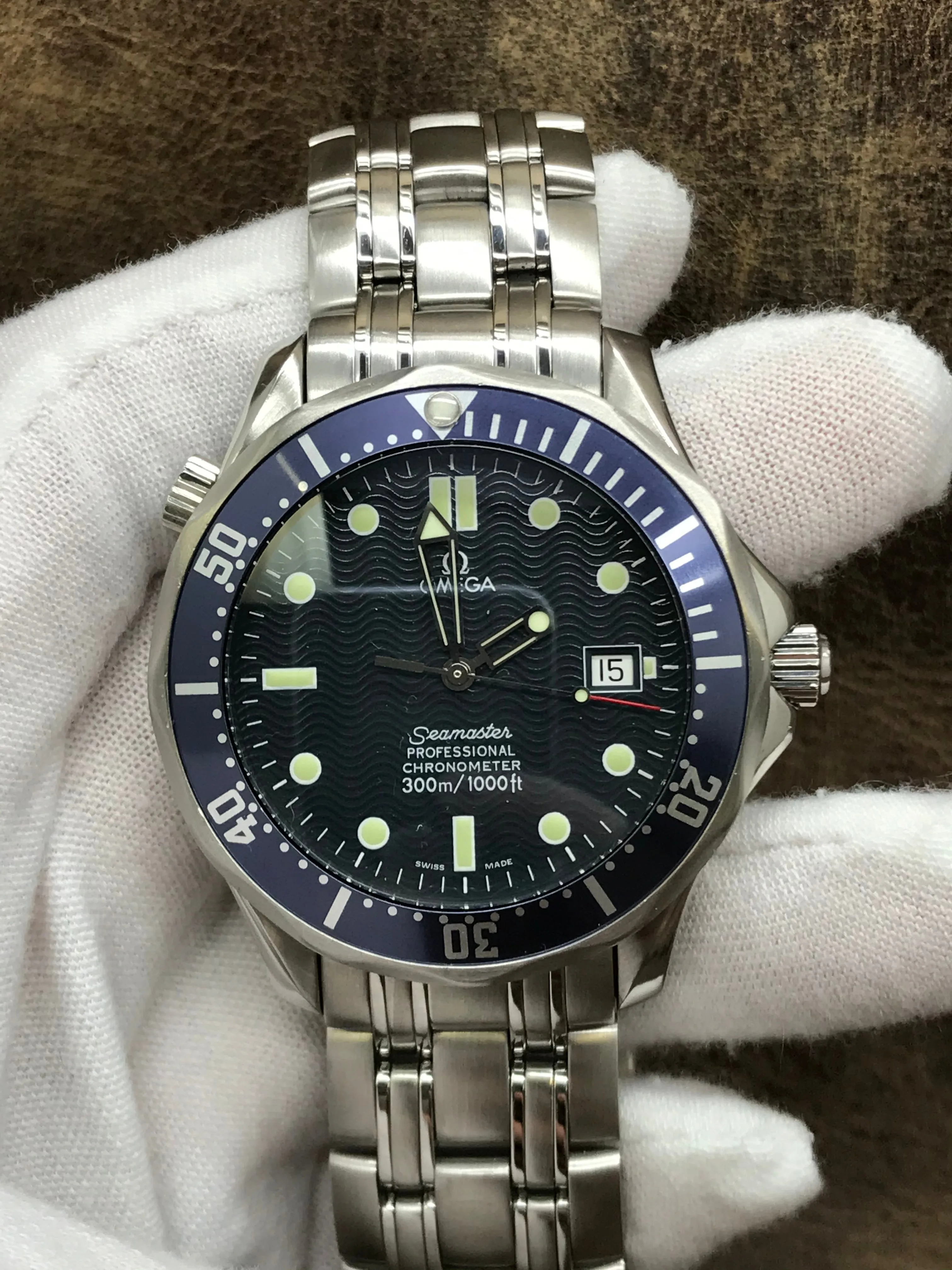 Omega Seamaster 300m 2531.80.00 Blue Wave Dial Automatic Men's Watch