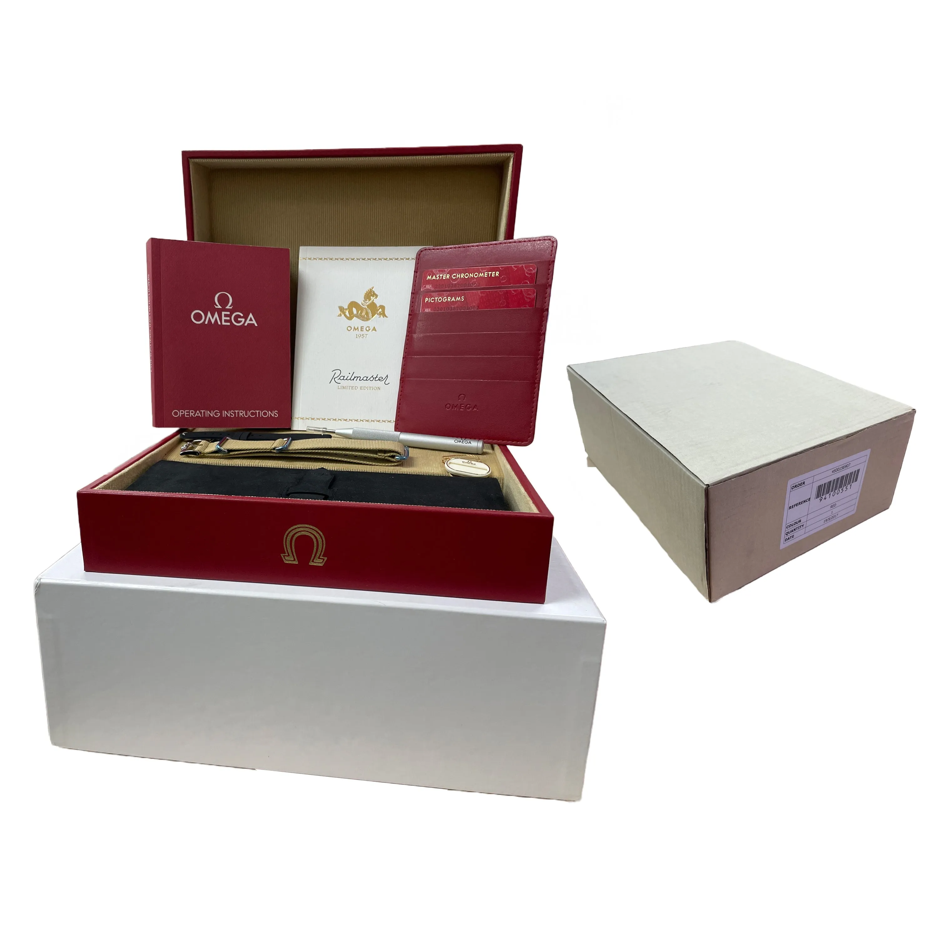 Omega Seamaster Railmaster 1957 Trilogy Black 38mm Steel 220.10.38.20.01.002 BOX