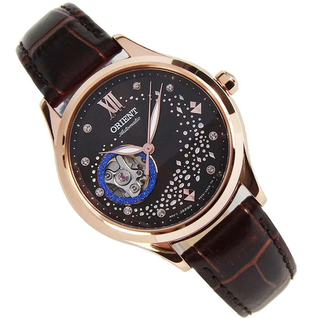 Orient Womens Mechanical RA-AG0017Y10B RA-AG0017Y Open Heart Dial Leather Watch