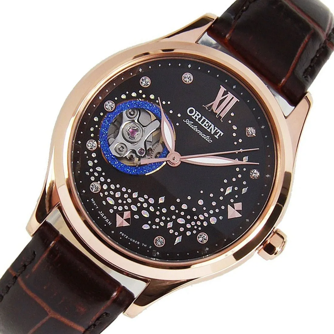 Orient Womens Mechanical RA-AG0017Y10B RA-AG0017Y Open Heart Dial Leather Watch