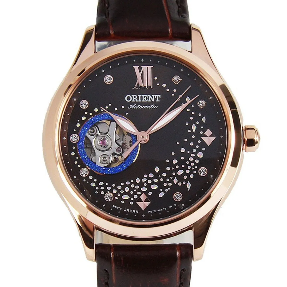 Orient Womens Mechanical RA-AG0017Y10B RA-AG0017Y Open Heart Dial Leather Watch