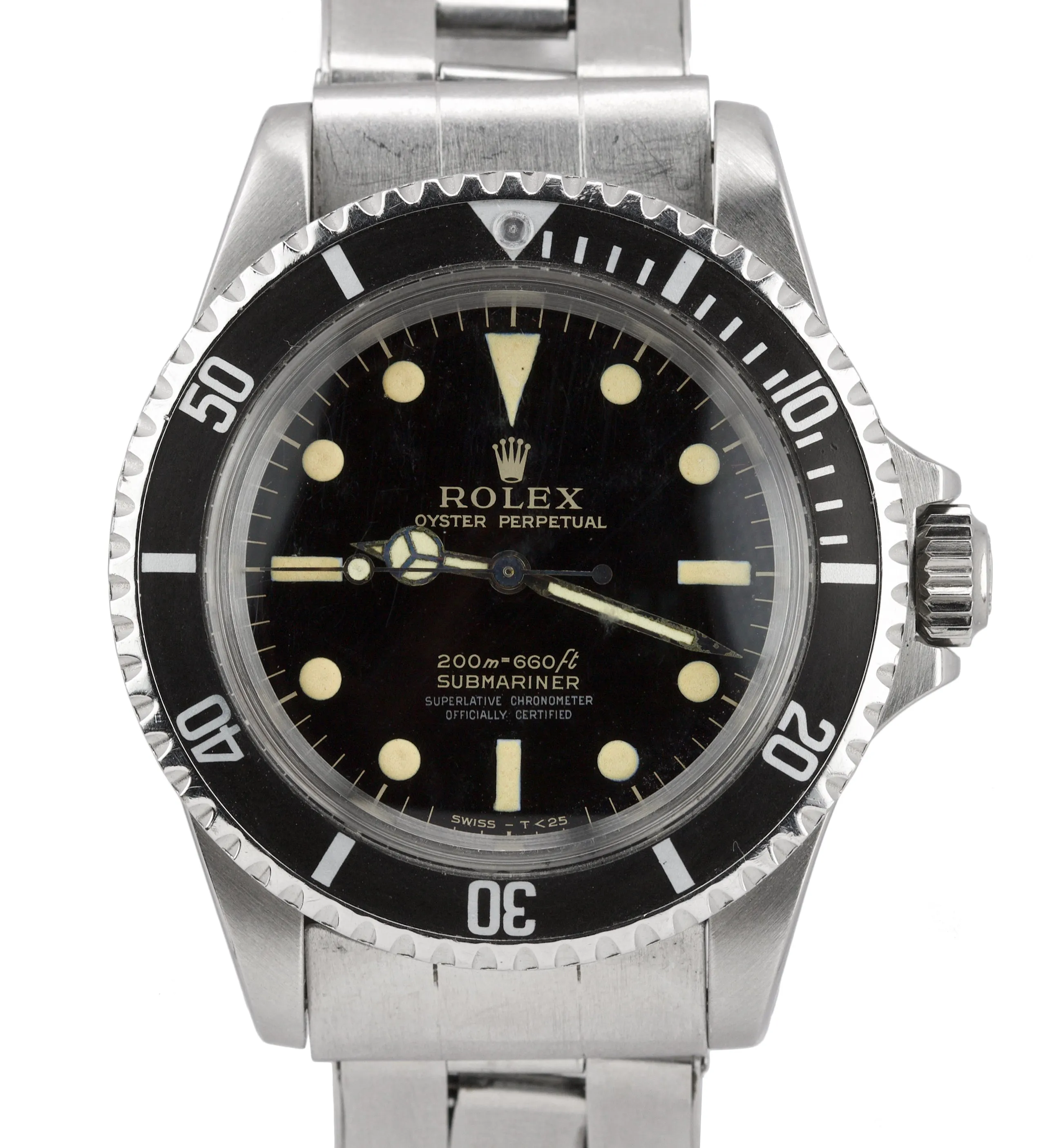 ORIGINAL 1966 Rolex Submariner 5512 GILT 4-LINE TWO COLOR 40mm Stainless Watch