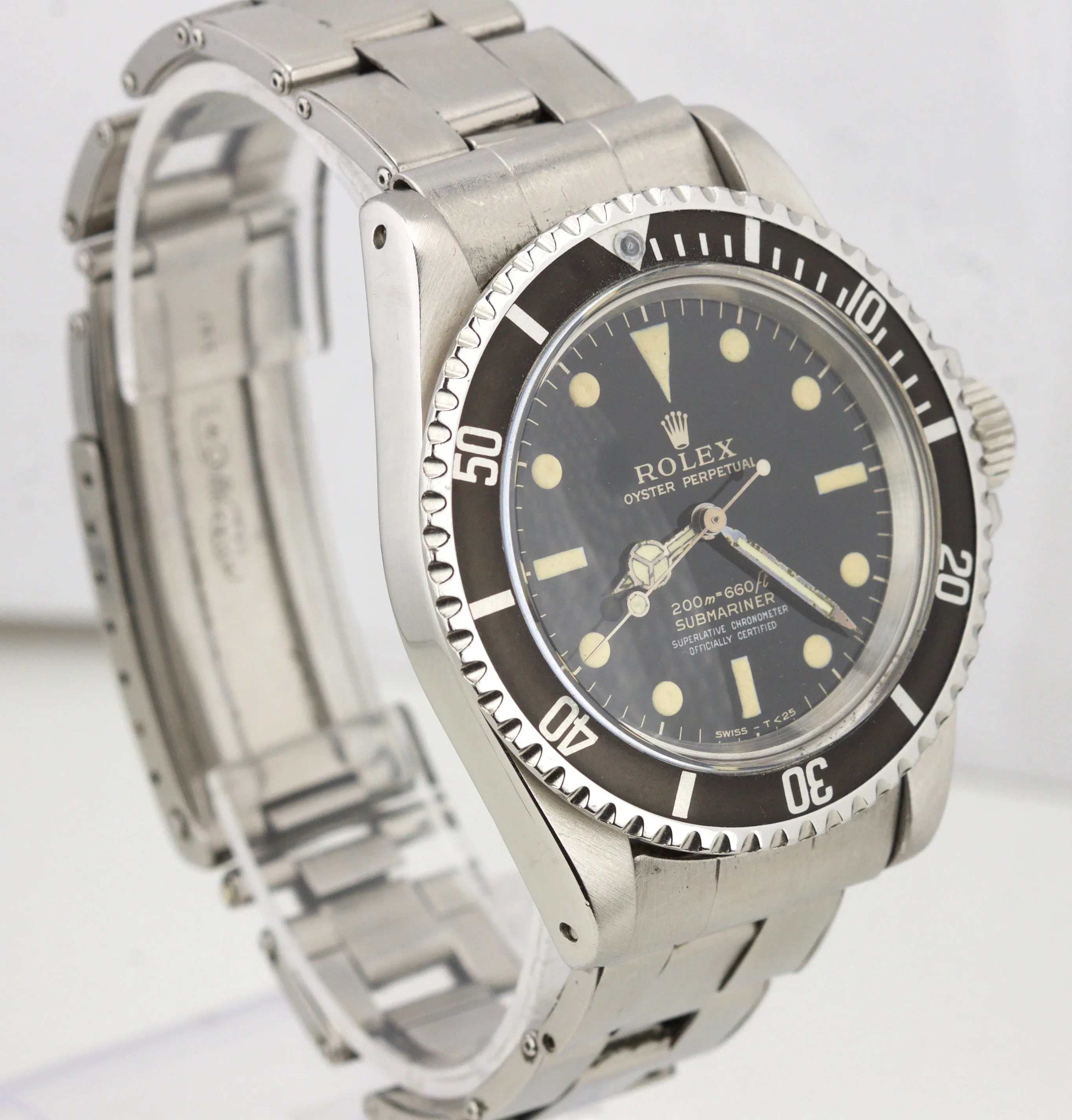 ORIGINAL 1966 Rolex Submariner 5512 GILT 4-LINE TWO COLOR 40mm Stainless Watch