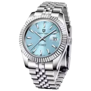 Pagani Design Silver Stainless Steel Aqua Blue Dial Automatic Watch for Gents - PD1645