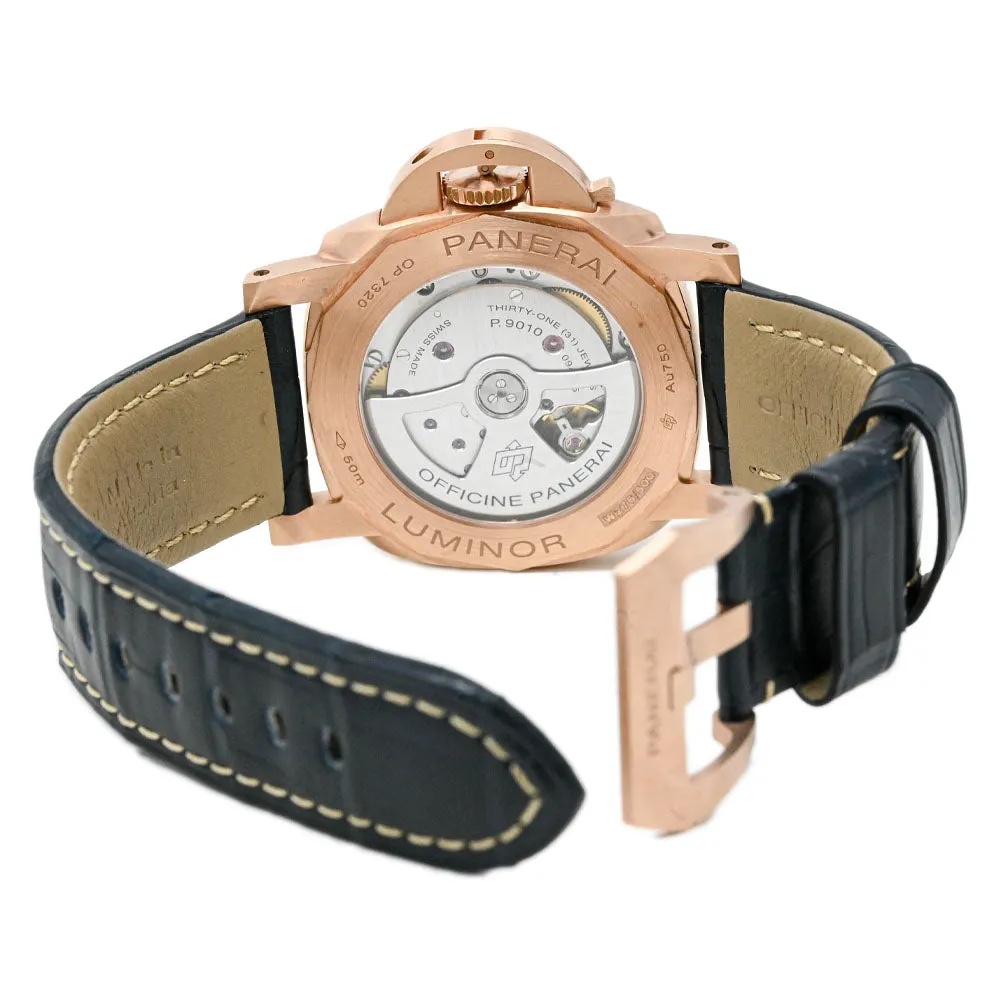 Panerai Men's Luminor Marina Goldtech 44mm Blue Sun-Brushed Dial Watch Reference #: PAM01112