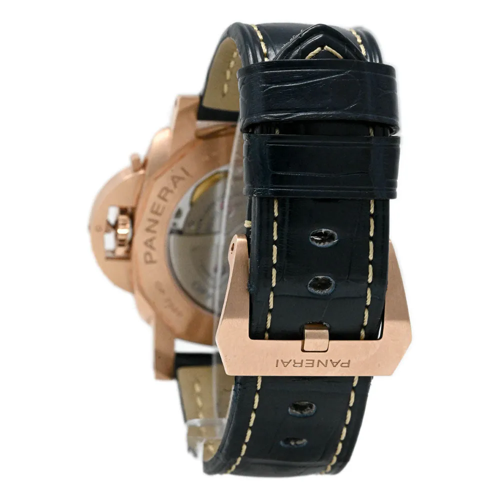 Panerai Men's Luminor Marina Goldtech 44mm Blue Sun-Brushed Dial Watch Reference #: PAM01112