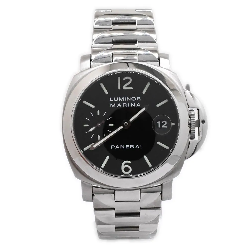 Panerai Men's Luminor Marina Stainless Steel 40mm Black Dial Watch Reference #: PAM00050