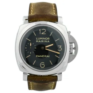 Panerai Men's Luminor Marina Stainless Steel 47mm Black Stick & Arabic Numeral Dial Watch Reference #: PAM00422