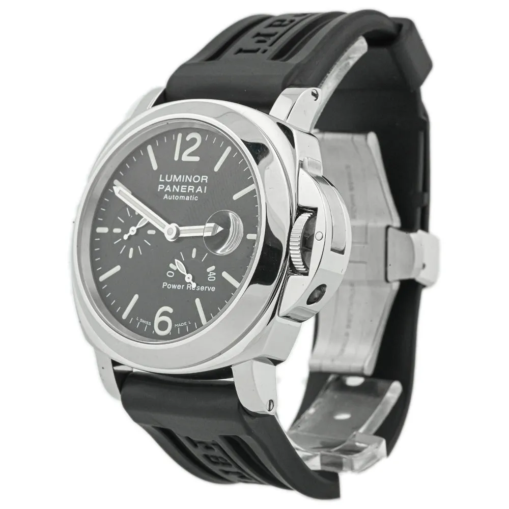 Panerai Men's Luminor Power Reserve Stainless Steel 44mm Black Dial Watch Reference #: PAM00090