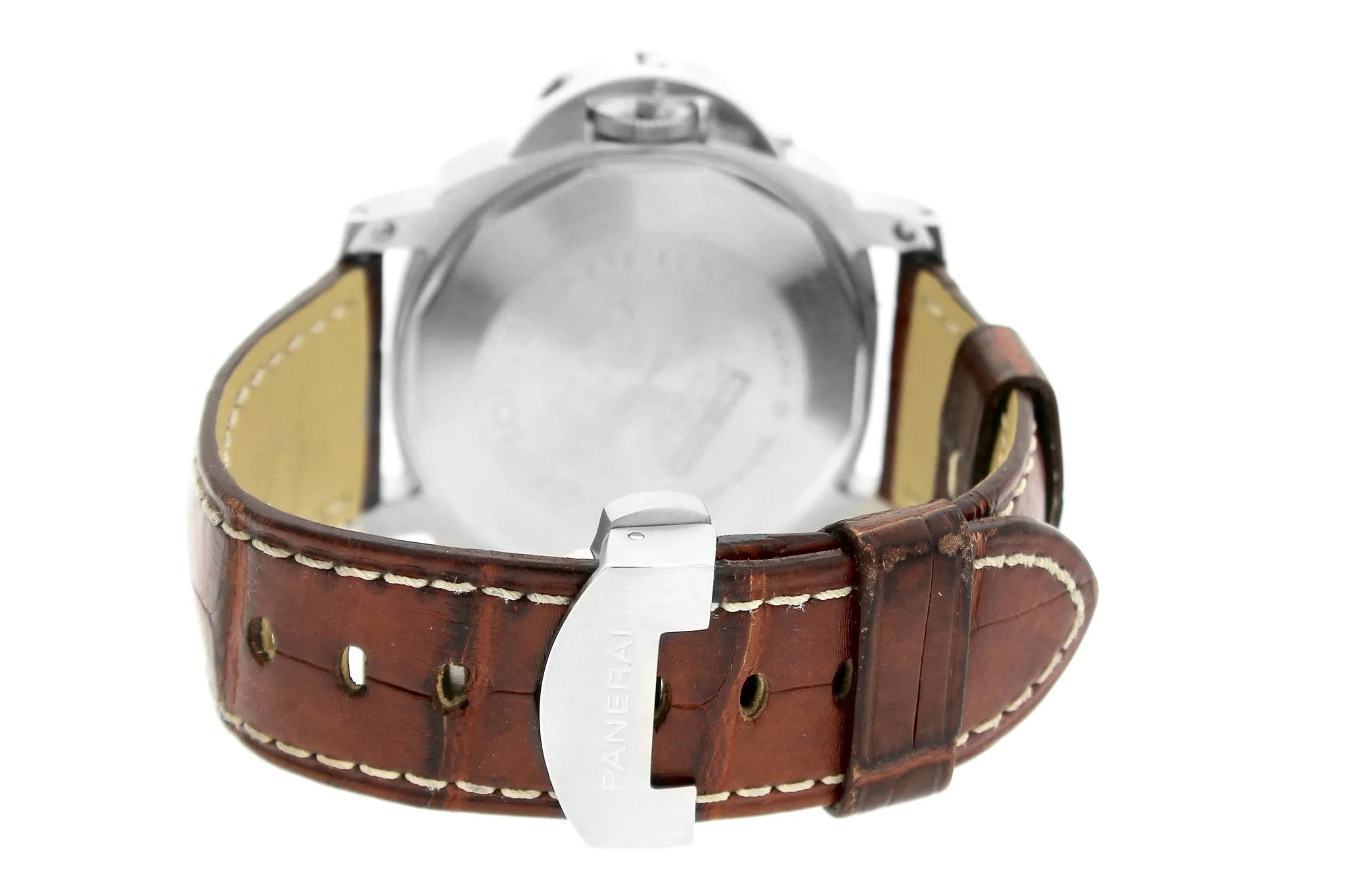 Panerai PAM 164 44mm Luminor Marina Stainless Leather Automatic Watch PAM00164