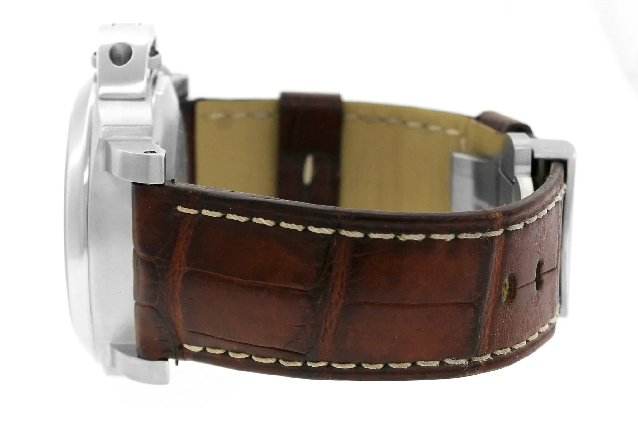 Panerai PAM 164 44mm Luminor Marina Stainless Leather Automatic Watch PAM00164