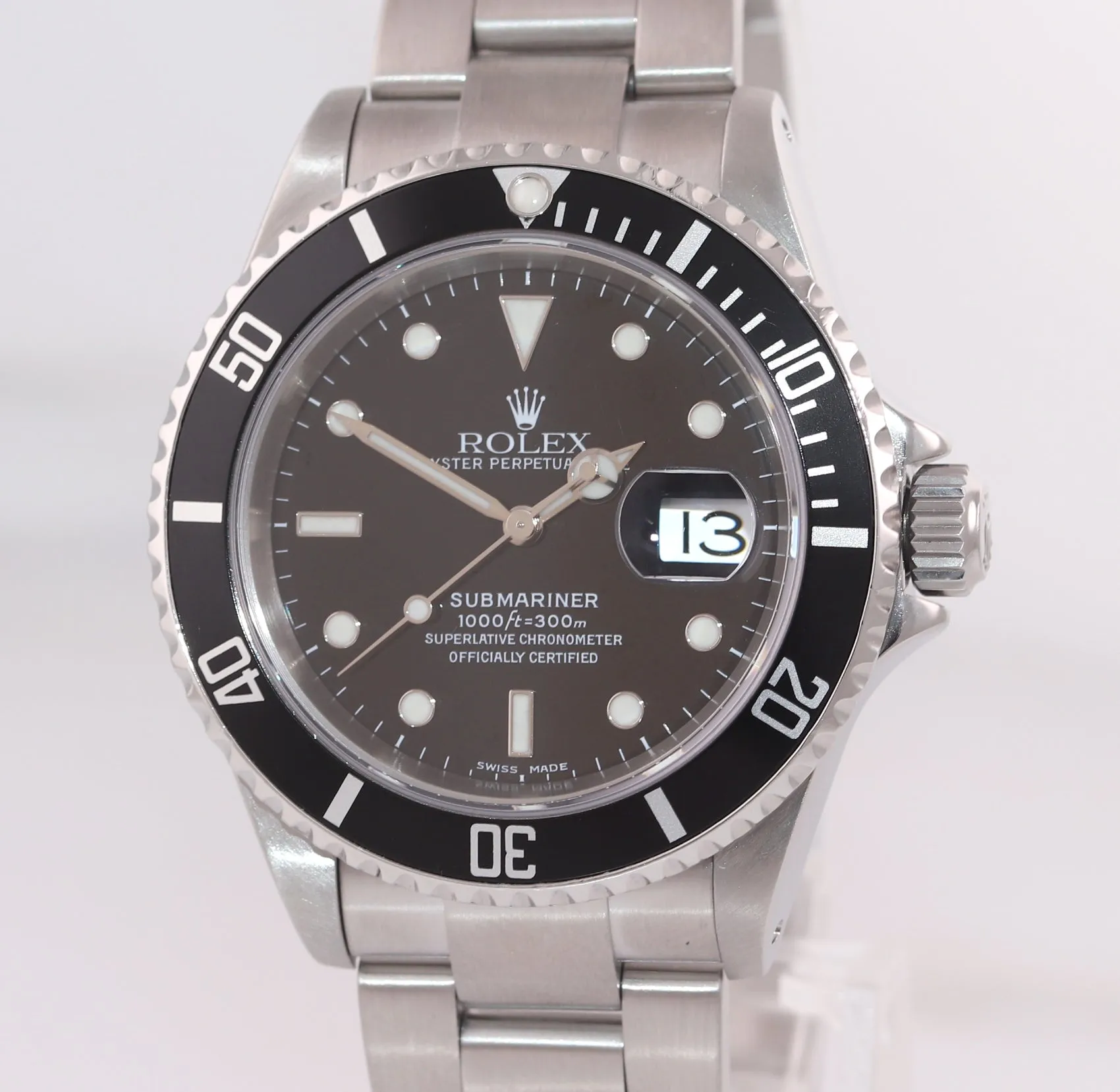 PAPERS & 2019 RSC Service Rolex Submariner 16610 SEL Steel Black Dial Watch Box