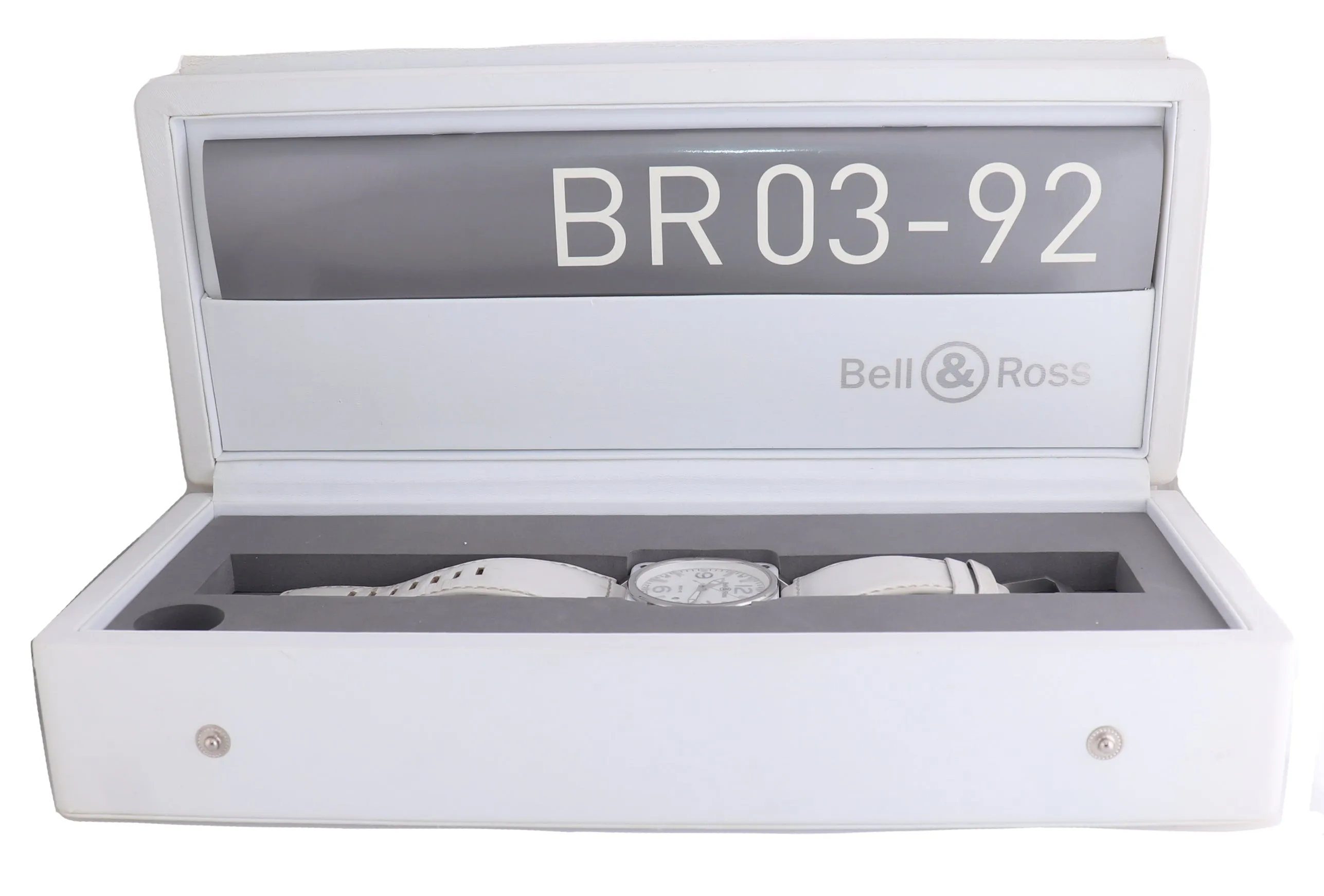 PAPERS Bell & Ross BR03-92 White Mother of Pearl Steel 42mm Automatic Date Watch