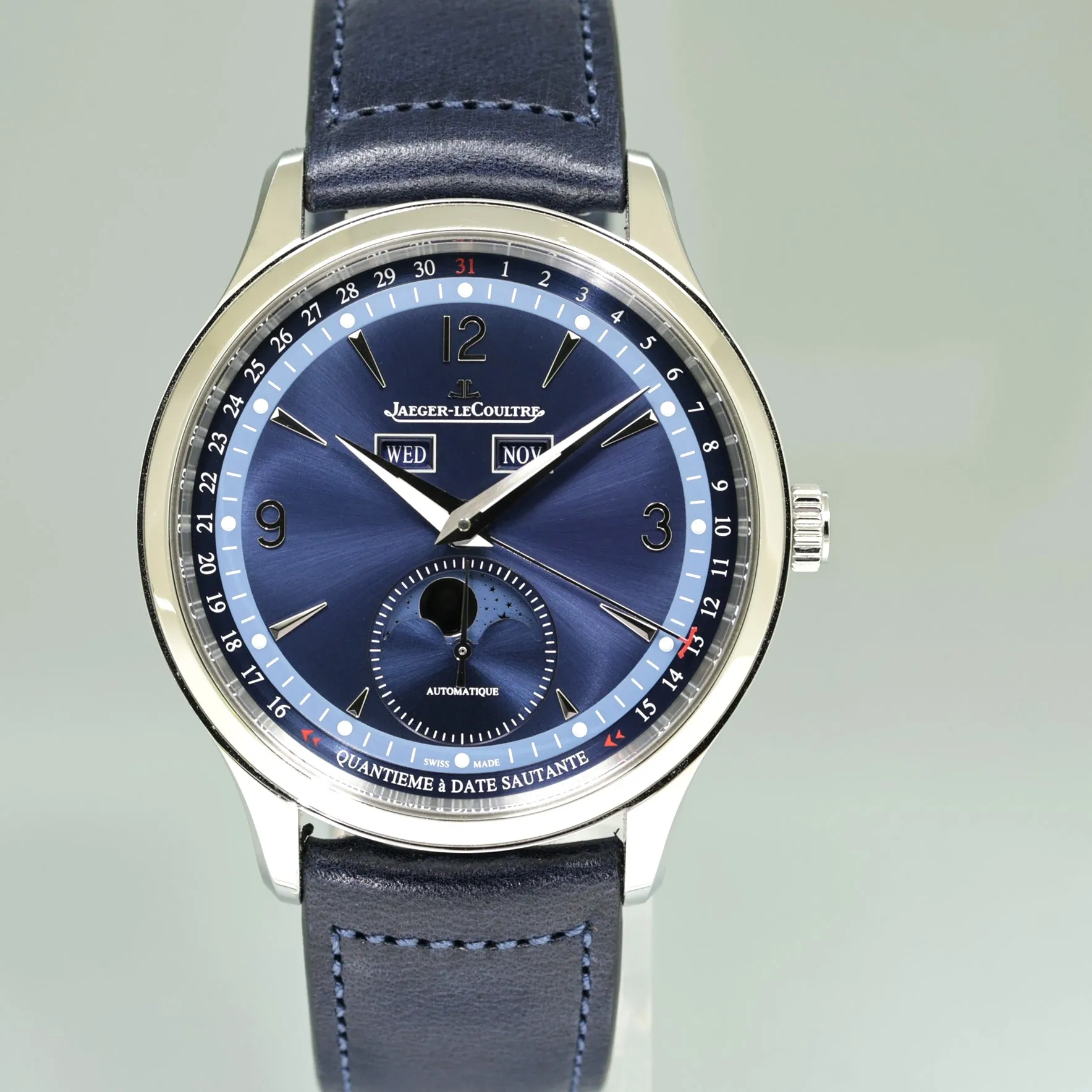 PAPERS Jaeger LeCoultre JLC Master Calendar Q4148480 Blue Dial 40mm Watch Box