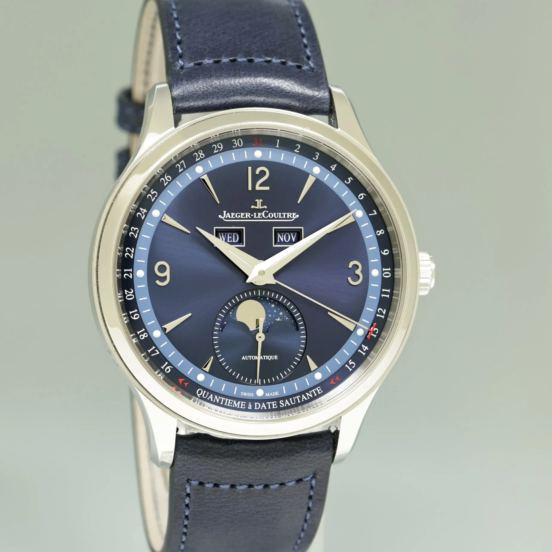 PAPERS Jaeger LeCoultre JLC Master Calendar Q4148480 Blue Dial 40mm Watch Box
