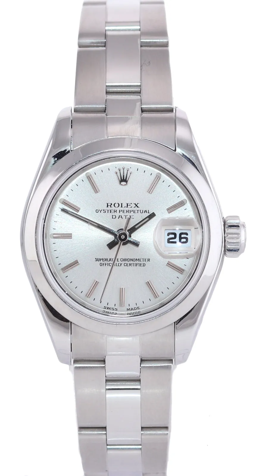 PAPERS Ladies Rolex Date DateJust Silver 26mm 79160 Steel Watch