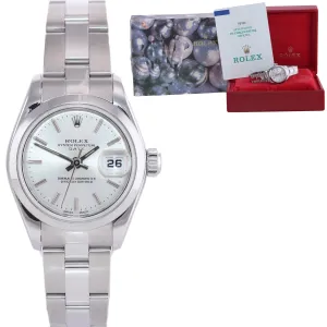 PAPERS Ladies Rolex Date DateJust Silver 26mm 79160 Steel Watch