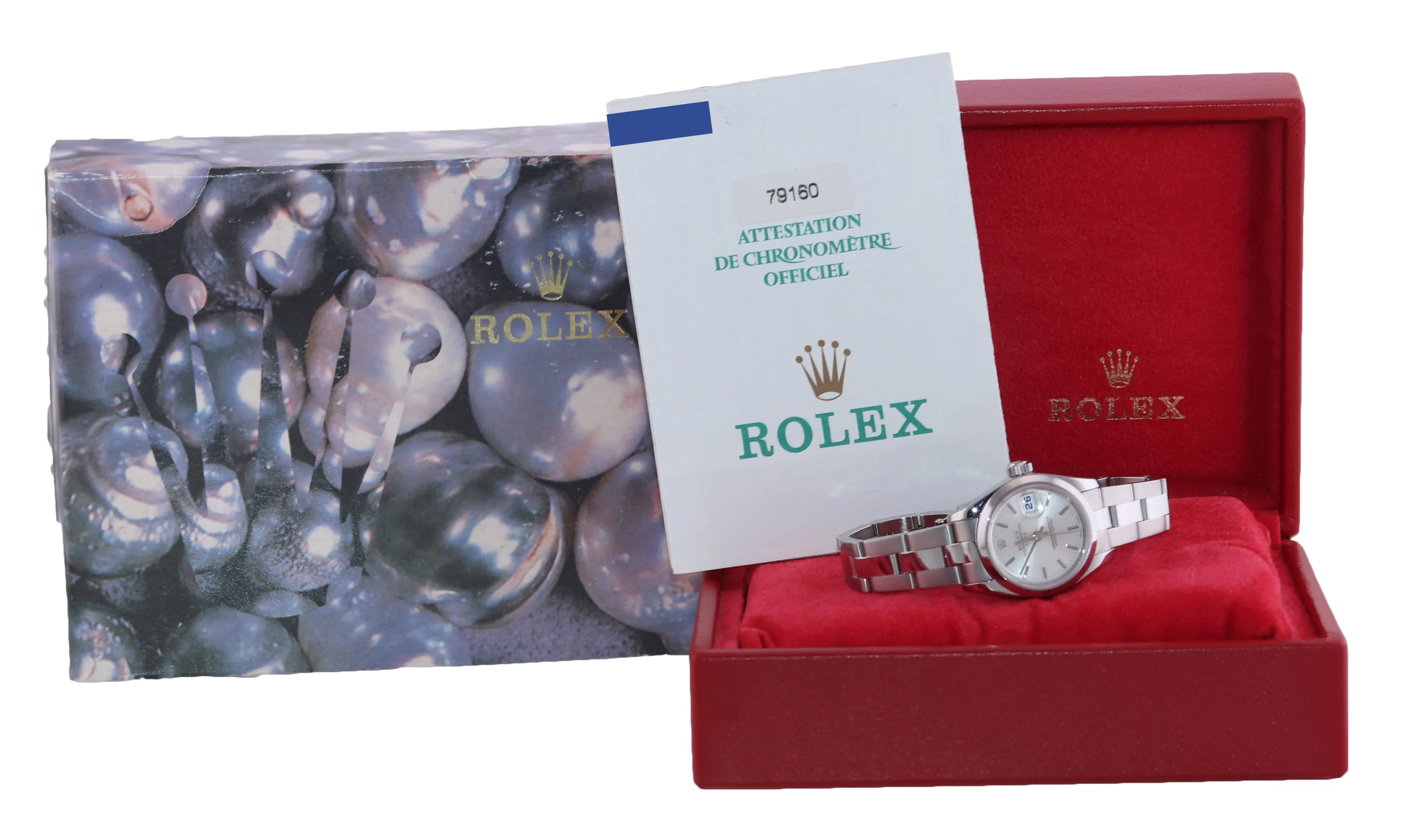 PAPERS Ladies Rolex Date DateJust Silver 26mm 79160 Steel Watch