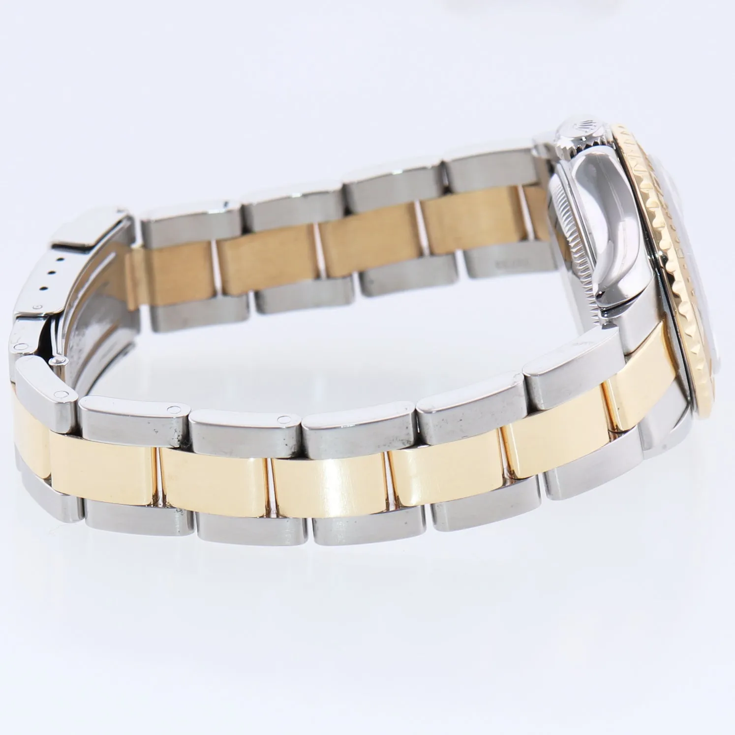 PAPERS Ladies Rolex Yacht-Master White Sapphire 69623 Two Tone Yellow Gold Watch