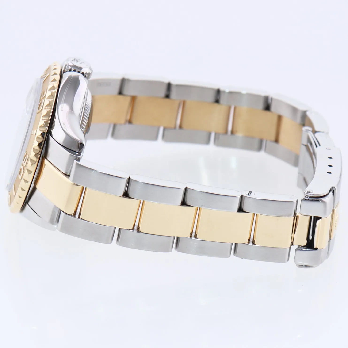 PAPERS Ladies Rolex Yacht-Master White Sapphire 69623 Two Tone Yellow Gold Watch
