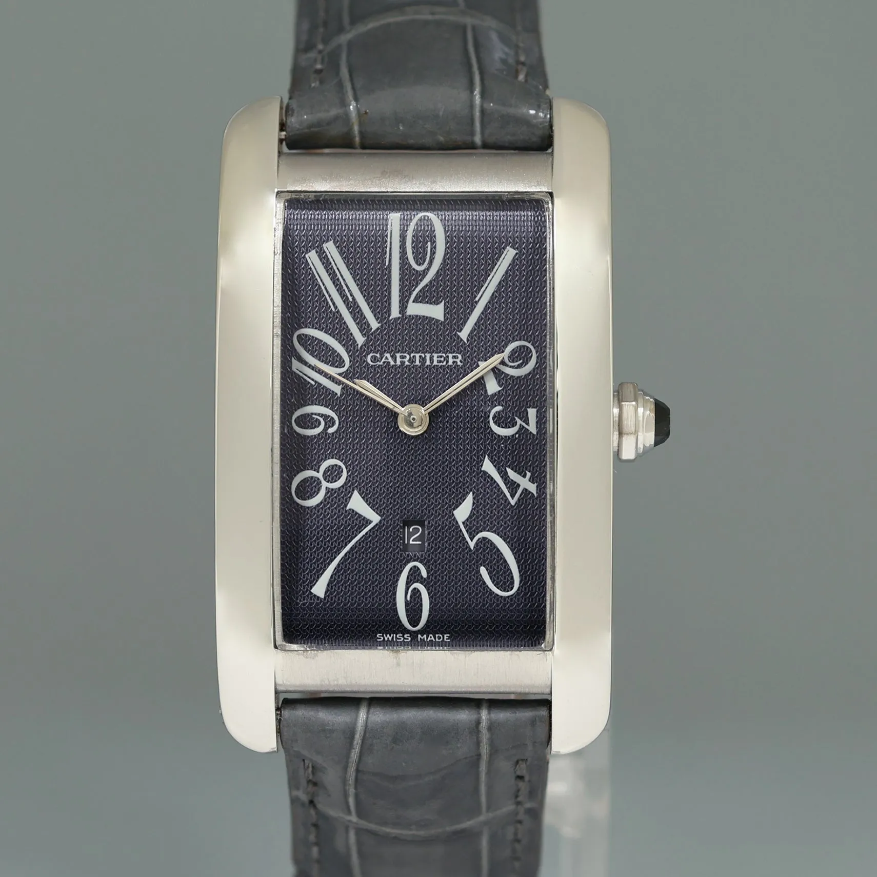 PAPERS MINT Cartier Tank Americaine W2603256 1741 26x45mm Large White Gold Automatic Watch