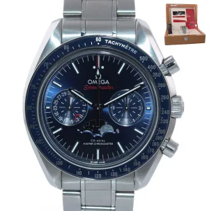 PAPERS Omega Speedmaster  BLUE Moonphase 304.30.44.52.01.001 44mm Steel Watch