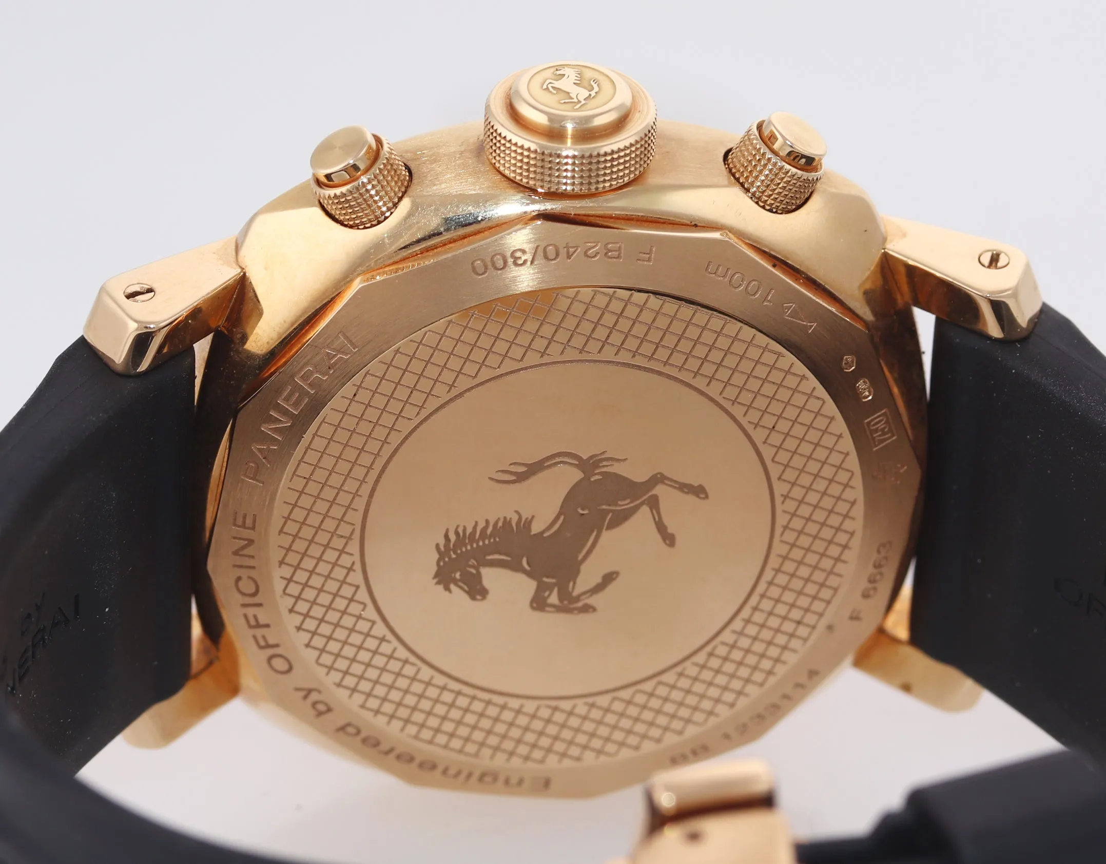 PAPERS Panerai Ferrari Rose Gold Grand Turismo 45mm Chronograph FER00006 Watch