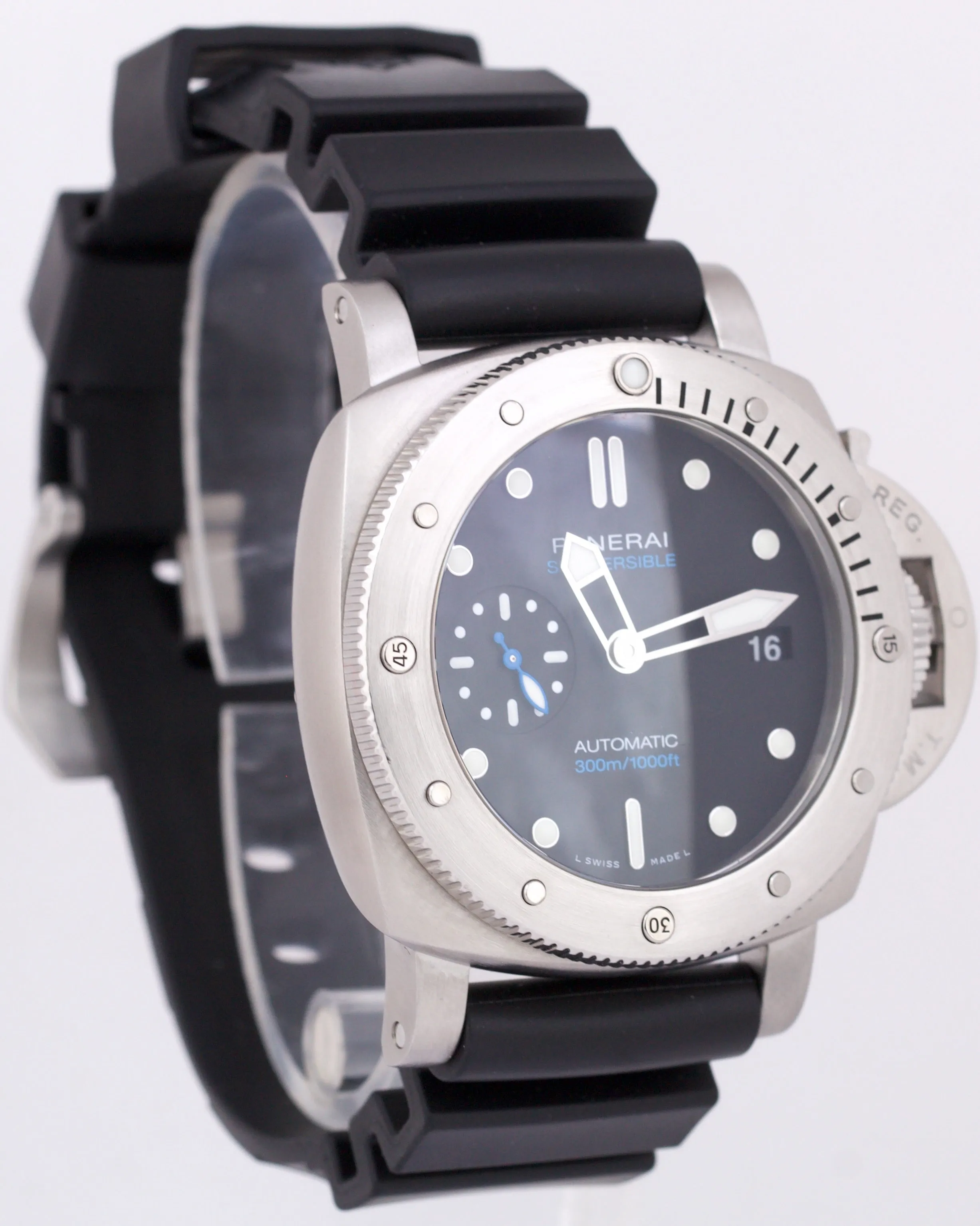 PAPERS Panerai Submersible PAM 973 Black 42mm Rubber Steel Watch PAM00973 BOX
