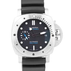 PAPERS Panerai Submersible PAM 973 Black 42mm Rubber Steel Watch PAM00973 BOX