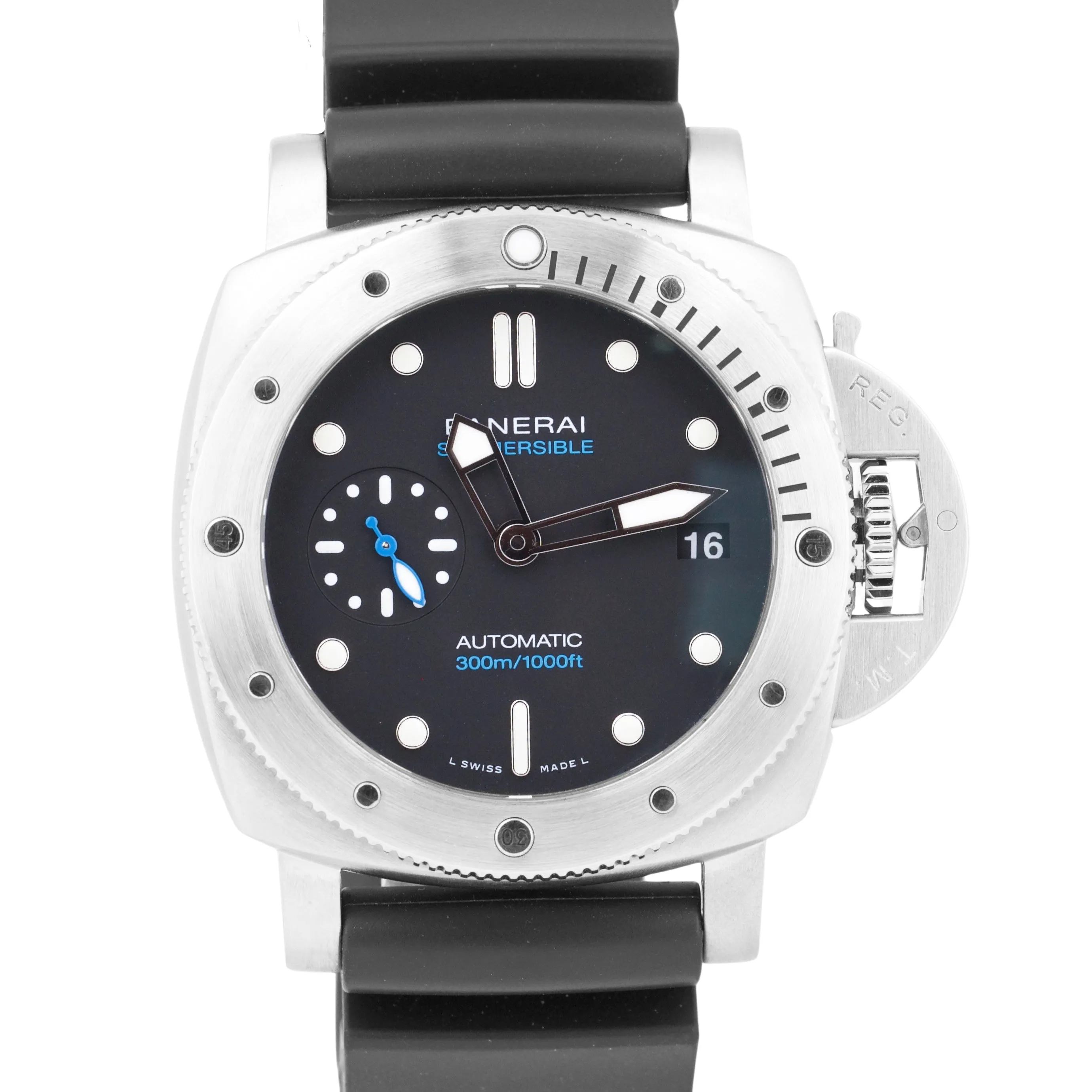 PAPERS Panerai Submersible PAM 973 Black 42mm Rubber Steel Watch PAM00973 BOX