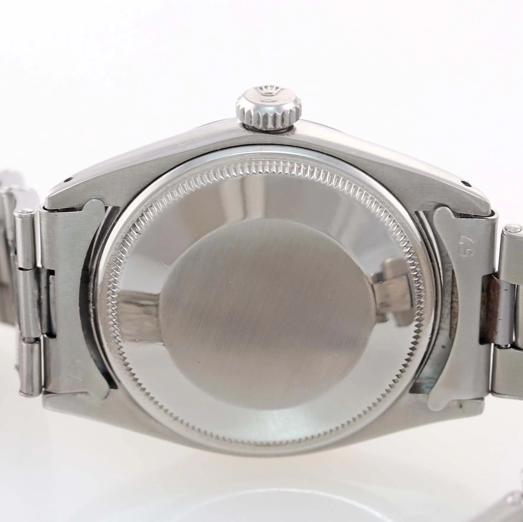 PAPERS Patina Rolex Date 1500 Steel Silver Dial 34mm Oyster Perpetual Watch Box